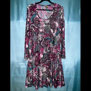 24/7 Comfort Silky Stretch Poly Long Sleeve Dress 3X